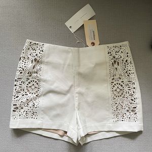 White Leather Shorts - Details - NEW with Tags